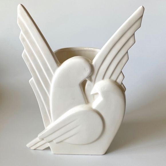 Fitz & Floyd White Doves Figural Vase Vintage Porcelain Scarce - Picture 1 of 10